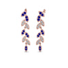 Load image into Gallery viewer, pave-diamond-leaf-drop-earring-with-blue-sapphire-in-14K-rose-gold-FD-EAR8334GSABL-NL-RG