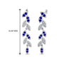 Load image into Gallery viewer, pave-diamond-leaf-drop-earring-with-blue-sapphire-in-14K-white-gold-FD-EAR8334GSABL-NL-WG