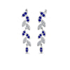 Load image into Gallery viewer, pave-diamond-leaf-drop-earring-with-blue-sapphire-in-14K-white-gold-FD-EAR8334GSABL-NL-WG