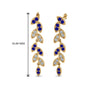 Load image into Gallery viewer, pave-diamond-leaf-drop-earring-with-blue-sapphire-in-14K-yellow-gold-FD-EAR8334GSABL-NL-YG