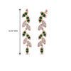 Load image into Gallery viewer, pave-diamond-leaf-drop-earring-with-emerald-in-14K-rose-gold-FD-EAR8334GEMGR-NL-RG