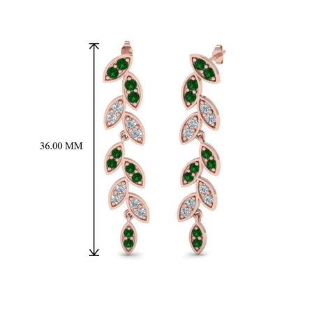 pave-diamond-leaf-drop-earring-with-emerald-in-14K-rose-gold-FD-EAR8334GEMGR-NL-RG