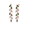 Load image into Gallery viewer, pave-diamond-leaf-drop-earring-with-emerald-in-14K-rose-gold-FD-EAR8334GEMGR-NL-RG