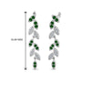 Load image into Gallery viewer, pave-diamond-leaf-drop-earring-with-emerald-in-14K-white-gold-FD-EAR8334GEMGR-NL-WG