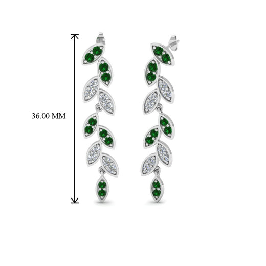 pave-diamond-leaf-drop-earring-with-emerald-in-14K-white-gold-FD-EAR8334GEMGR-NL-WG