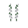 Load image into Gallery viewer, pave-diamond-leaf-drop-earring-with-emerald-in-14K-white-gold-FD-EAR8334GEMGR-NL-WG