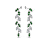 Load image into Gallery viewer, pave-diamond-leaf-drop-earring-with-emerald-in-14K-white-gold-FD-EAR8334GEMGR-NL-WG