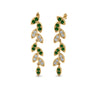Load image into Gallery viewer, pave-diamond-leaf-drop-earring-with-emerald-in-14K-yellow-gold-FD-EAR8334GEMGR-NL-YG