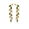 Load image into Gallery viewer, pave-diamond-leaf-drop-earring-with-emerald-in-14K-yellow-gold-FD-EAR8334GEMGR-NL-YG