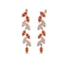 Load image into Gallery viewer, pave-diamond-leaf-drop-earring-with-orange-sapphire-in-14K-rose-gold-FD-EAR8334GSAOR-NL-RG