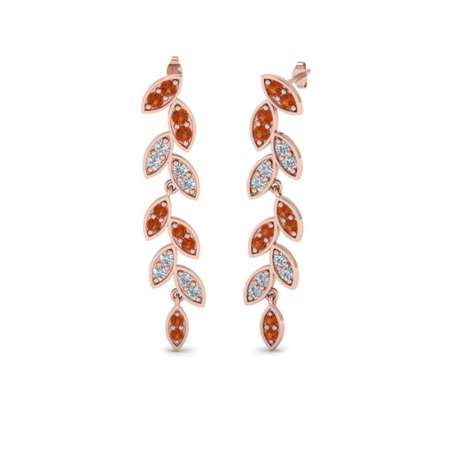 pave-diamond-leaf-drop-earring-with-orange-sapphire-in-14K-rose-gold-FD-EAR8334GSAOR-NL-RG