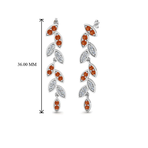 pave-diamond-leaf-drop-earring-with-orange-sapphire-in-14K-white-gold-FD-EAR8334GSAOR-NL-WG