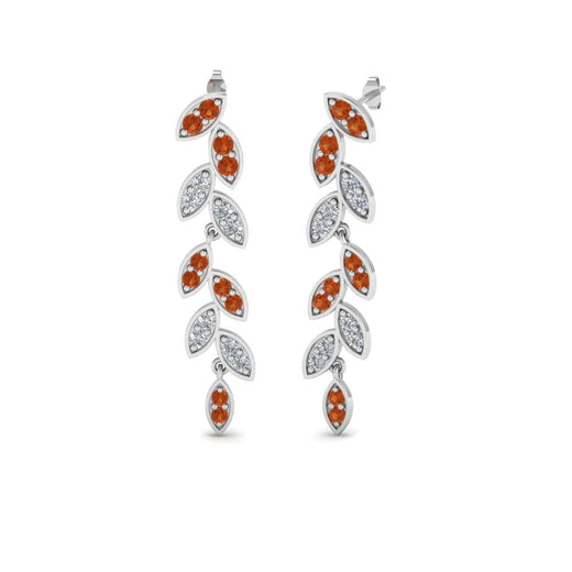 pave-diamond-leaf-drop-earring-with-orange-sapphire-in-14K-white-gold-FD-EAR8334GSAOR-NL-WG