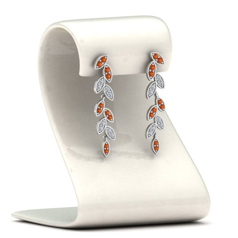 pave-diamond-leaf-drop-earring-with-orange-sapphire-in-14K-white-gold-FD-EAR8334GSAOR-NL-WG