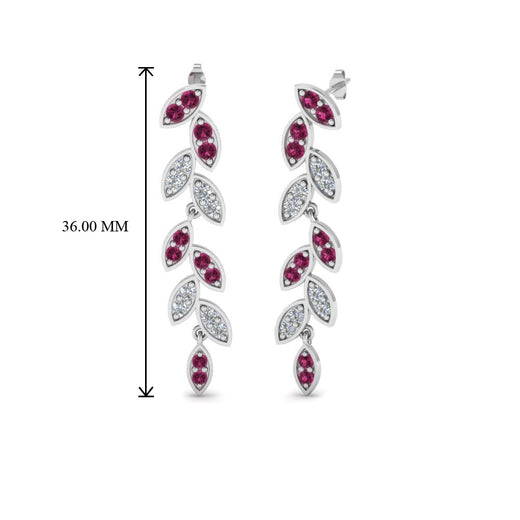 pave-diamond-leaf-drop-earring-with-pink-sapphire-in-14K-white-gold-FD-EAR8334GSADRPI-NL-WG