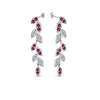 Load image into Gallery viewer, pave-diamond-leaf-drop-earring-with-pink-sapphire-in-14K-white-gold-FD-EAR8334GSADRPI-NL-WG