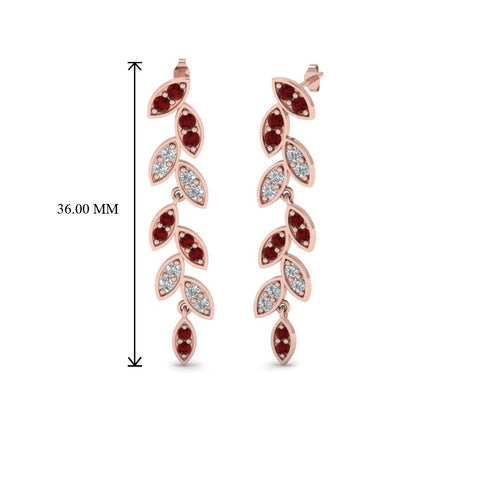pave-diamond-leaf-drop-earring-with-ruby-in-14K-rose-gold-FD-EAR8334GRUDR-NL-RG