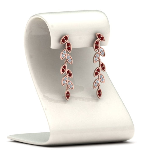 pave-diamond-leaf-drop-earring-with-ruby-in-14K-rose-gold-FD-EAR8334GRUDR-NL-RG