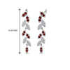 Load image into Gallery viewer, pave-diamond-leaf-drop-earring-with-ruby-in-14K-white-gold-FD-EAR8334GRUDR-NL-WG
