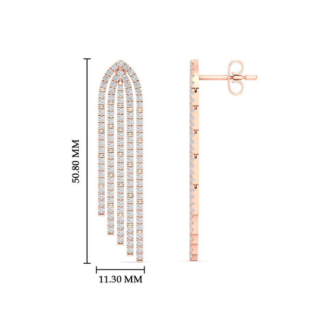 Pavé Diamond Waterfall Drop Earrings