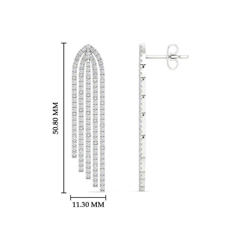 Pavé Diamond Waterfall Drop Earrings