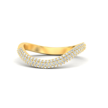 Pave Diamond Wave Wedding Band