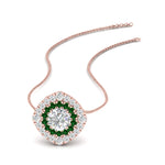 Load image into Gallery viewer, pave-double-halo-emerald-pendant-in-FDPD10707GEMGR-NL-RG
