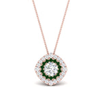 Load image into Gallery viewer, pave-double-halo-emerald-pendant-in-FDPD10707GEMGR-NL-RG
