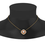 Load image into Gallery viewer, pave-double-halo-orange-sapphire-pendant-in-FDPD10707GSAOR-NL-YG
