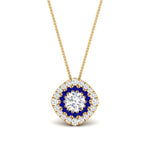 Load image into Gallery viewer, pave-double-halo-sapphire-pendant-in-FDPD10707GSABL-NL-YG
