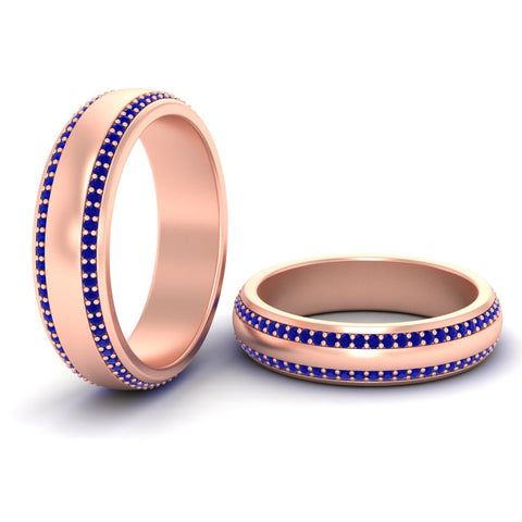 Double Row Diamond Eternity Matching His And Her Band