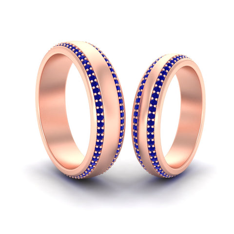 Double Row Diamond Eternity Matching His And Her Band