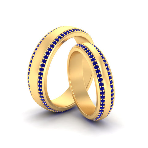 Double Row Diamond Eternity Matching His And Her Band