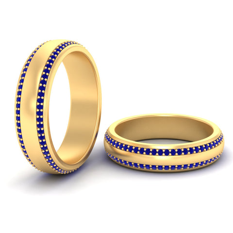 Double Row Diamond Eternity Matching His And Her Band