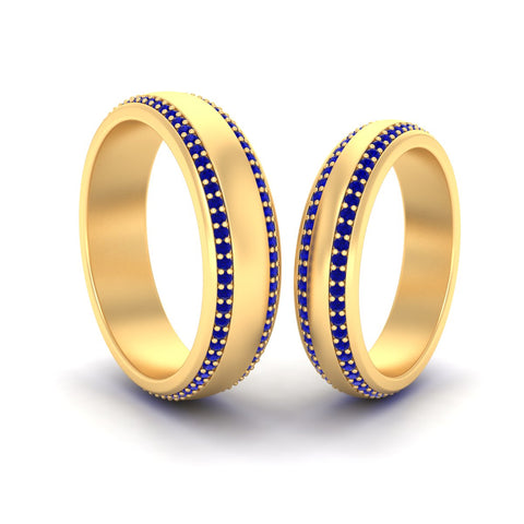 Double Row Diamond Eternity Matching His And Her Band