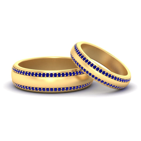 Double Row Diamond Eternity Matching His And Her Band