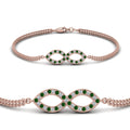Thumbnail 18 - pave-infinity-diamond-bracelet-with-emerald-in-rose-gold-FDBRC9140GEMGRANGLE2-NL-RG