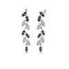 Load image into Gallery viewer, pave-leaf-drop-earring-with-black-diamond-in-14K-white-gold-FD-EAR8334GBLACK-NL-WG