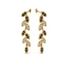 Load image into Gallery viewer, pave-leaf-drop-earring-with-black-diamond-in-14K-yellow-gold-FD-EAR8334GBLACK-NL-YG