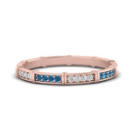Load image into Gallery viewer, pave-link-diamond-stacking-band-with-blue-topaz-in-rose-gold-FD9666BGICBLTO-NL-RG.jpg
