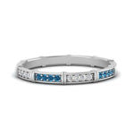 Load image into Gallery viewer, pave-link-diamond-stacking-band-with-blue-topaz-in-white-gold-FD9666BGICBLTO-NL-WG.jpg
