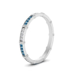 Load image into Gallery viewer, pave-link-diamond-stacking-band-with-blue-topaz-in-white-gold-FD9666BGICBLTO-NL-WG.jpg

