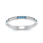 Load image into Gallery viewer, pave-link-diamond-stacking-band-with-blue-topaz-in-white-gold-FD9666BGICBLTO-NL-WG.jpg
