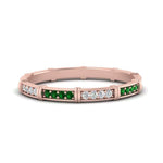Load image into Gallery viewer, pave-link-diamond-stacking-band-with-emerald-in-rose-gold-FD9666BGEMGR-NL-RG.jpg
