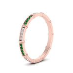 Load image into Gallery viewer, pave-link-diamond-stacking-band-with-emerald-in-rose-gold-FD9666BGEMGR-NL-RG.jpg
