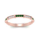 Load image into Gallery viewer, pave-link-diamond-stacking-band-with-emerald-in-rose-gold-FD9666BGEMGR-NL-RG.jpg
