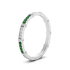 Load image into Gallery viewer, pave-link-diamond-stacking-band-with-emerald-in-white-gold-FD9666BGEMGR-NL-WG.jpg