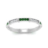 Load image into Gallery viewer, pave-link-diamond-stacking-band-with-emerald-in-white-gold-FD9666BGEMGR-NL-WG.jpg