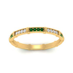 Load image into Gallery viewer, pave-link-diamond-stacking-band-with-emerald-in-yellow-gold-FD9666BGEMGR-NL-YG.jpg
