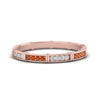 Load image into Gallery viewer, pave-link-diamond-stacking-band-with-orange-sapphire-in-rose-gold-FD9666BGSAOR-NL-RG.jpg